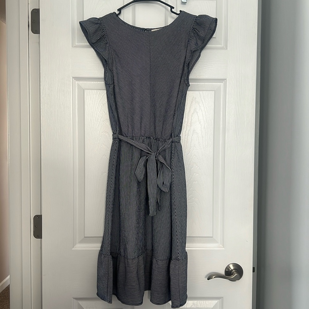 NWT blue and white strip dress with tie waist
